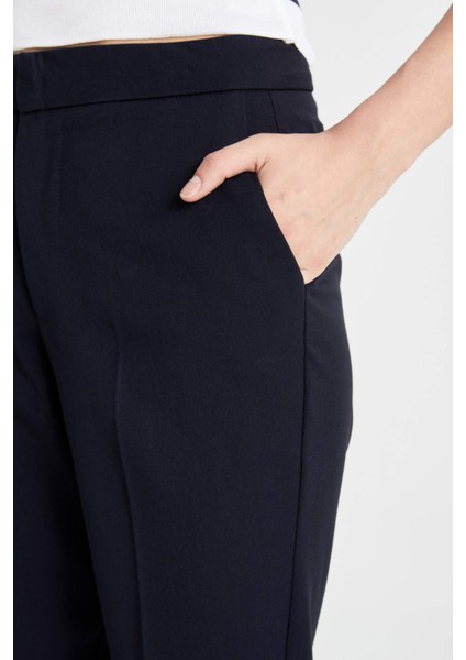 Klasik Chino Kumaş Pantolon Normal Bel Basic Düz Cepli Bilek Boy C1429AX24AU