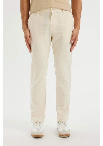 Regular Fit Normal Kesim Yazlık Düz Paça Chino Kanvas Pantolon D1526AX24SM