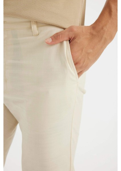 Regular Fit Normal Kesim Yazlık Düz Paça Chino Kanvas Pantolon D1526AX24SM