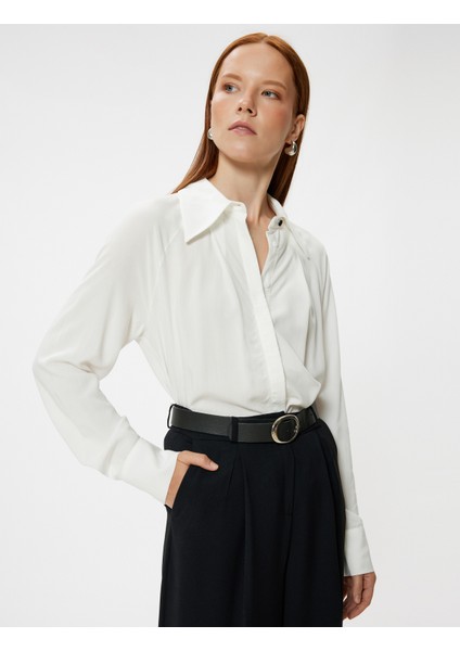 Viskon Gömlek Uzun Kollu Sivri Yaka Regular Fit