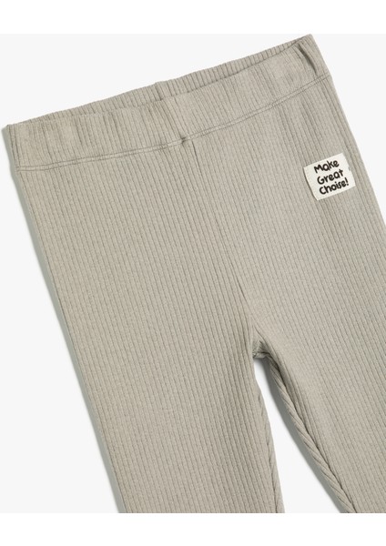 Basic Tayt Ribanalı Beli Lastikli Aplike Detaylı Pamuklu modelleri