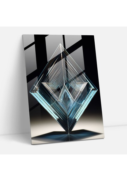 Cam Sanatı: Geometrik Cam Heykel - Gerçekçi Cam Heykel, Modern Sanat, Ev Dekorasyonu, Cam Sanatı, 30X45