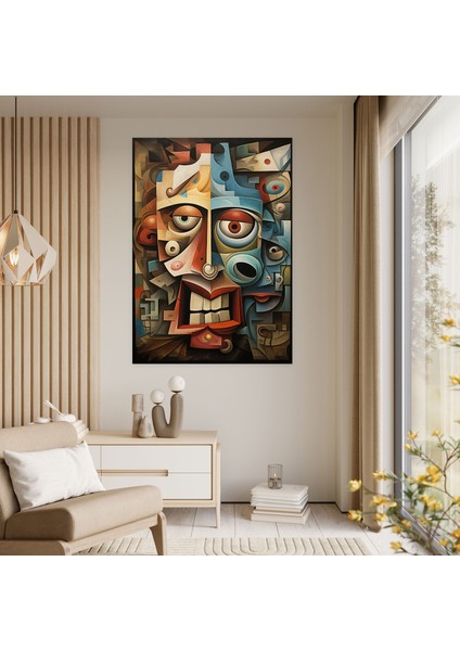 Oppenheimer Kübist Kanvas Tablo - Oppenheimer, Kanvas Tablo, Duvar Dekorasyonu, Ev Dekorasyonu, 30X50 modelleri