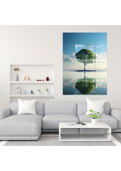 Gerçekçi Cam Heykel Duvar Sanatı - Gerçekçi Cam Heykel, Ev Dekorasyonu, Huzur, Duvar Sanatı, 30X50 modelleri