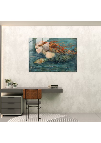 Ön-Rafaelit Kardeşlik Duvar Süslemesi - Efsanevi Denizkızı - Ön-Rafaelci Kardeşlik, Cam Baskı, Ev Dekorasyonu, Ön-Rafaelci Kardeşlik, 45X30 modelleri
