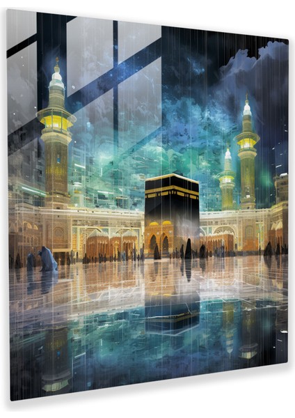 Pikselli Kabe Cam Baskı - Kabe, Pikselli Sanat Stili, Cam Sanatı, Kabe, 30X30