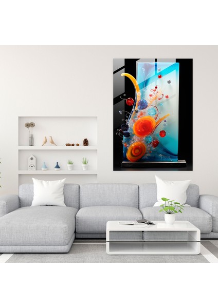 Cam Sanatı Soyut Patlamalı Erimiş Panel - Gerçekçi Cam Heykel, Ev Dekorasyonu, Cam Duvar Sanatı, Soyut Tasarım, 30X45 fiyatları