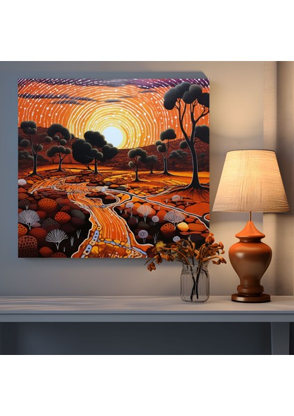 Çağdaş Aborijin Manzarası Duvar Sanatı - Aborijin, Çağdaş Sanat, Manevi Bölge, Aborijin, 30X30 fiyatları