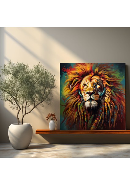 Bob Marley Duvar Tablosu - Psychedelic Aslan Kanvas Tablo - Bob Marley, Güç, Müzik, Bob Marley, 30X30