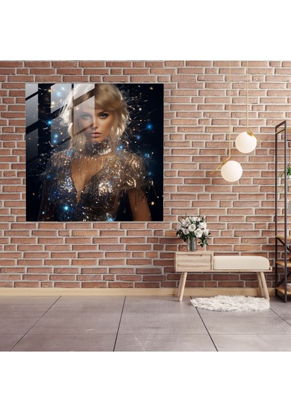 Parıltılı Glam Cam Baskı - Parıltılı, Moda Öncü, Portre, Stil, 30X30 modelleri