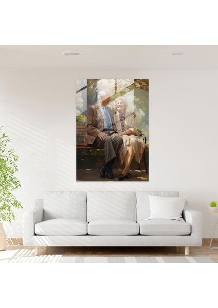 Yaşlı Halklar Klasik Yağlıboya Tablo Cam Baskı - Yaşlılar, Yaşlılar, Cam Baskı, Modern Sanat, 30X45 modelleri