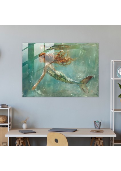 Ön Raphael Kardeşliği Deniz Kızı Gölde Cam Baskı - Ön Raphael Kardeşliği, Cam Baskı, Modern Sanat, Ev Dekorasyonu, 45X30