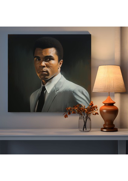 Muhammed Ali Kanvas Tablo - Gerçekçi Portre Vitrini - Muhammed Ali, Kanvas Tablo, Kanvas Tablo, Muhammed Ali, 30X30 modelleri