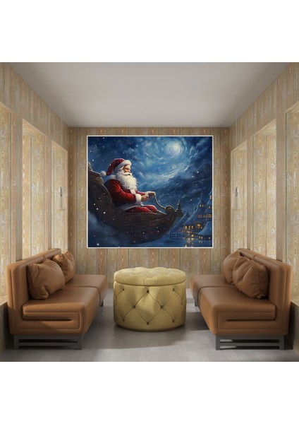 Noel Baba Kanvas Tablo - Noel, Ev Dekorasyonu, Duvar Sanatı, Kanvas Tablo, 30X30