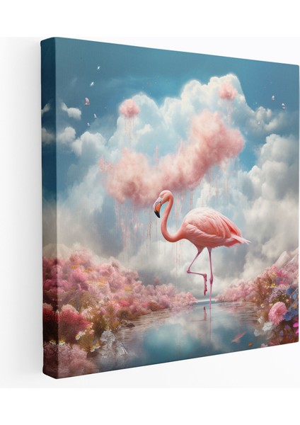 Gerçeküstü Flamingo Tablo - Flamingo, Kanvas Tablo, Rüya Gibi Flamingo, Flamingo Duvar Dekorasyonu, 30X30