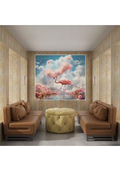 Gerçeküstü Flamingo Tablo - Flamingo, Kanvas Tablo, Rüya Gibi Flamingo, Flamingo Duvar Dekorasyonu, 30X30