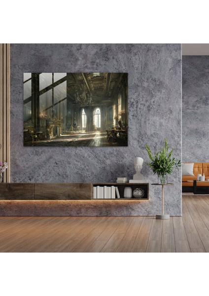 Rokoko Tarzı Resim Modern Sanat - Rokoko Tarzı Resim, Cam Baskı, Rokoko Tarzı Resim, Duvar Dekorasyonu, 45X30