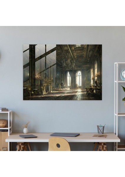Rokoko Tarzı Resim Modern Sanat - Rokoko Tarzı Resim, Cam Baskı, Rokoko Tarzı Resim, Duvar Dekorasyonu, 45X30