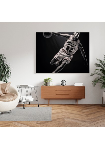 Nba Kanvas Tablo - Efsanevi Şut - Nba, Efsanevi Şut, Duvar Süslemesi, Michael Jordan, 100X100