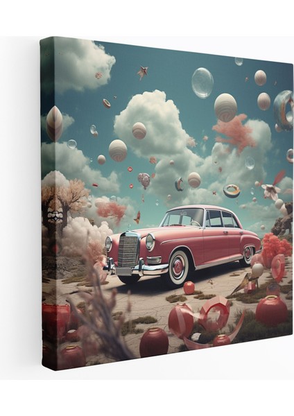 Mercedes Kanvas Tablo - Gerçeküstü Dijital Kolaj Duvar Tablosu - Mercedes, Rüya Gibi Kompozisyon, Kanvas, Gerçeküstü Dijital Kolaj, 30 x 30 cm
