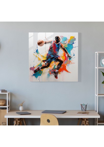 Michael Jordan Cam Tablo - Micheal Jordan, Ev Dekorasyonu, Duvar Dekorasyonu, Cam Baskı, 30X30 modelleri