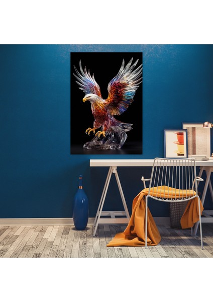 Gerçekçi Cam Heykel Duvar Sanatı - Gerçekçi Cam Heykel, Duvar Sanatı, Zarafet ve Güç, Kanvas Tablo, 30 x 50 cm fiyatları