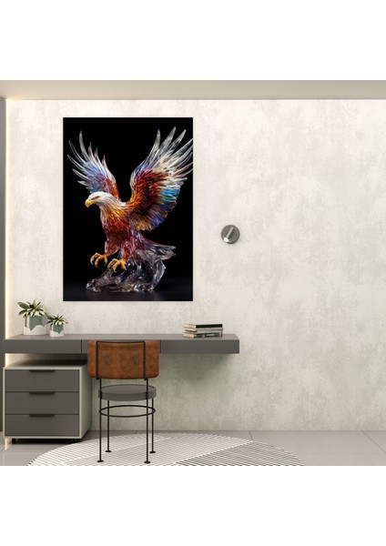 Gerçekçi Cam Heykel Duvar Sanatı - Gerçekçi Cam Heykel, Duvar Sanatı, Zarafet ve Güç, Kanvas Tablo, 30 x 50 cm modelleri
