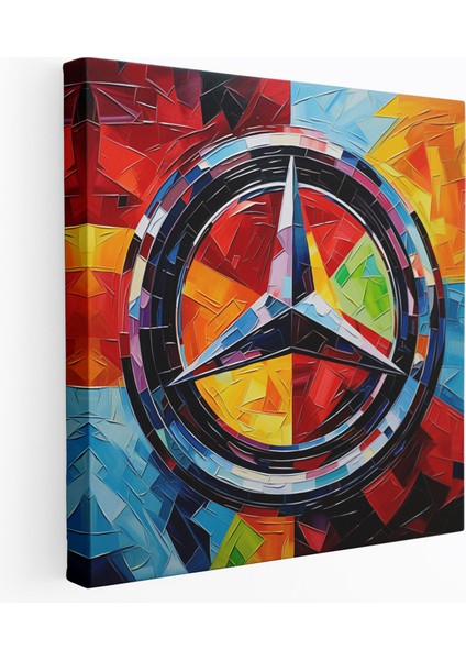 Mercedes Duvar Tablosu - Zengin ve Cesur Amblem - Mercedes, Kanvas Tablo, Ev Dekorasyonu, Zarif, 100 x 100 cm
