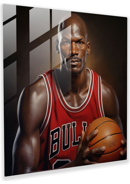 Yoğun Michael Jordan Cam Baskı - Micheal Jordan, Focus, Modern Sanat, Cam Sanatı, 70 x 70 cm