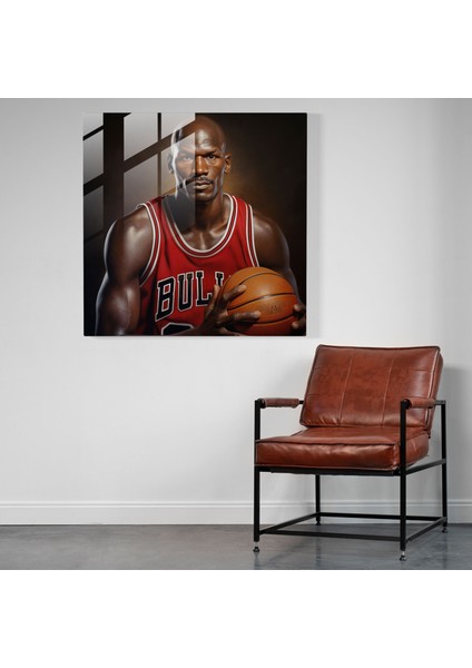 Yoğun Michael Jordan Cam Baskı - Micheal Jordan, Focus, Modern Sanat, Cam Sanatı, 70 x 70 cm