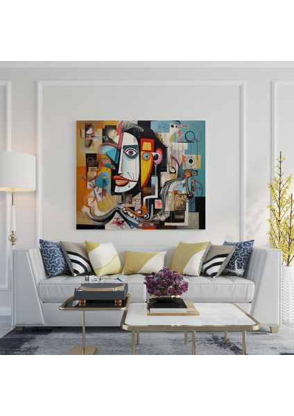 Basquiat Duvar Sanatı - Kübist Kompozisyon - Basquiat, Basquiat, Duvar Sanatı, Parçalı, 30 x 30 cm modelleri