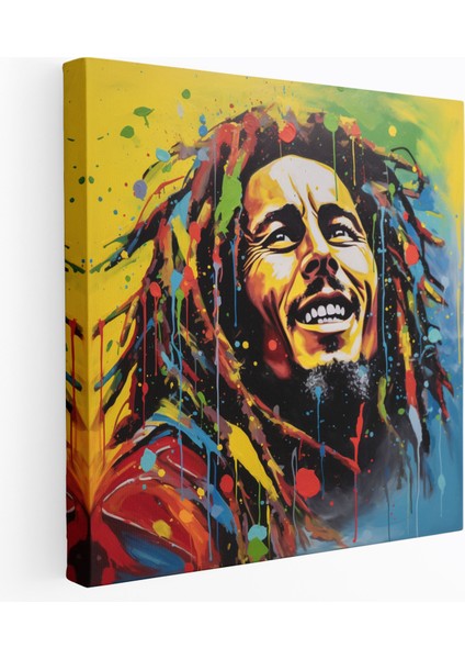 Bob Marley 3D Pop Art Kanvas Tablo - Bob Marley, Dokular, Kanvas Tablo, Dinamik, 30 x 30 cm