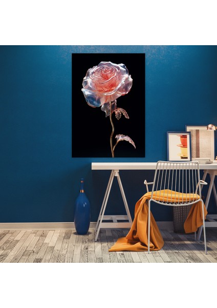 Gerçekçi Cam Heykel Duvar Sanatı - Gerçekçi Cam Heykel, Duvar Dekorasyonu, Gül Heykeli, Ev Dekorasyonu, 30 x 50 cm fiyatları