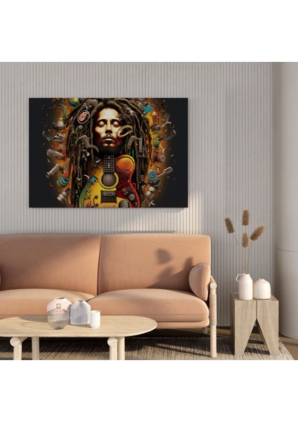 Bob Marley Duvar Dekorasyonu - Reggae Sembolleri Kanvas Tablo - Bob Marley, Duvar Dekorasyonu, Müzik Enstrümanları, Duvar Sanatı, 30 x 30 cm fiyatları