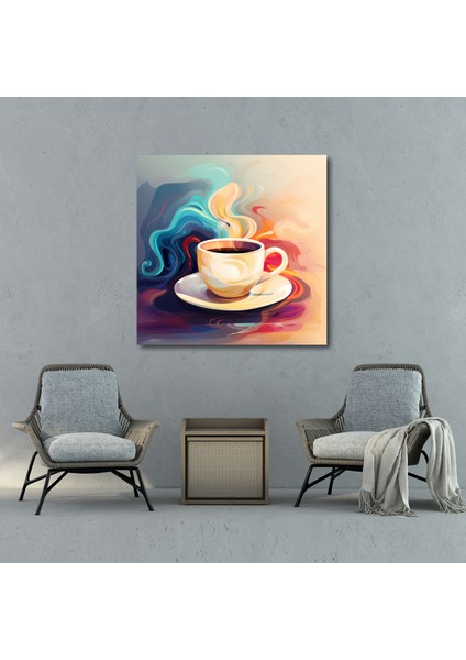 Kahve Kanvas Tablo Duvar Tablosu - Kahve, Elegance, Kahve Fincanı, Dijital Sanat, 30 x 30 cm fiyatları