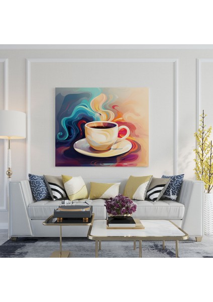 Kahve Kanvas Tablo Duvar Tablosu - Kahve, Elegance, Kahve Fincanı, Dijital Sanat, 30 x 30 cm modelleri