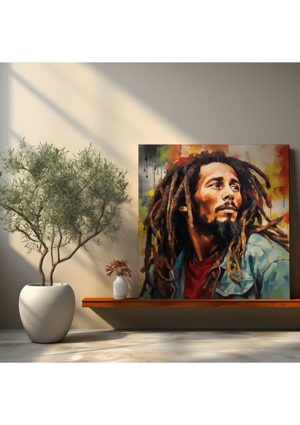 Bob Marley Kanvas Tablo - Duygulu Portre - Bob Marley, Dreadlocks, Kanvas Tablo, Kanvas Tablo, 30 x 30 cm fiyatları