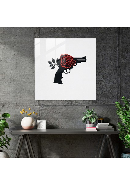 Godfather Cam Baskı - Godfather, Silah, Siluet, Modern Sanat, 30 x 30 cm modelleri