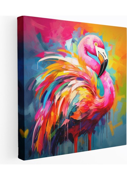 Flamingo Kanvas Tablo - Soyut - Flamingo, Kanvas Tablo, Flamingo Kanvas Tablo, Ev Dekorasyonu, 30 x 30 cm