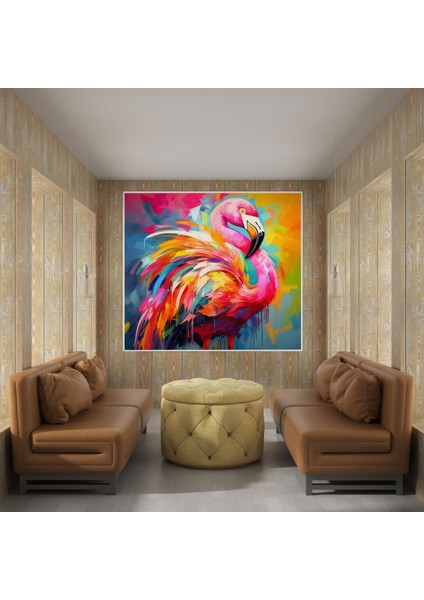 Flamingo Kanvas Tablo - Soyut - Flamingo, Kanvas Tablo, Flamingo Kanvas Tablo, Ev Dekorasyonu, 30 x 30 cm