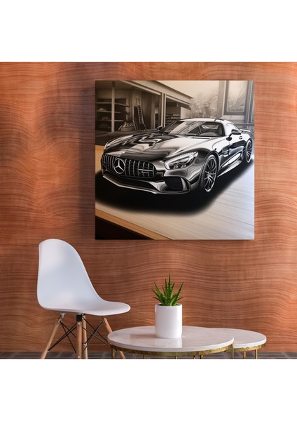 Dinamik Mercedes Kömür Eskiz Duvar Tablosu - Mercedes, Duvar Sanatı, Kanvas, Spor Araba, 70X70 modelleri
