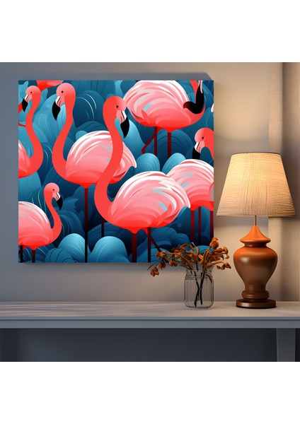 Flamingo Duvar Tablosu - Flamingo, Duvar Sanatı, Cesur Renkler, Kanvas Tablo, 30 x 30 cm