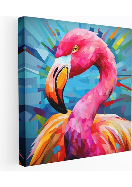 Pop Art Flamingo Kanvas Tablo - Flamingo, Kanvas Tablo, Flamingo Tablo, Flamingo Kanvas Tablo, 30 x 30 cm