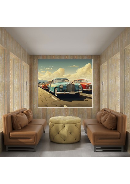 Mercedes Duvar Dekorasyonu - Eski Model Araba Koleksiyonu - Mercedes, Kanvas Tablo, Eski Model Arabalar, Ev Dekorasyonu, 30X30 modelleri