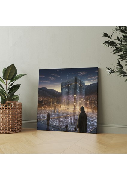 Kabe Alacakaranlık Duvar Süslemesi - Kabe, Alacakaranlık, Kanvas Tablo, Kabe, 50 x 50 cm fiyatları