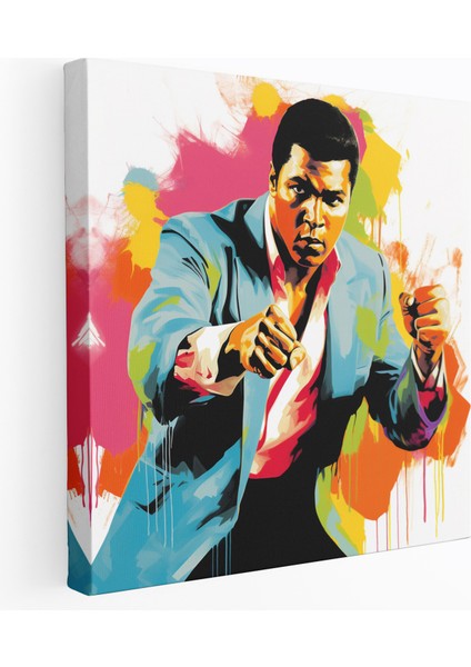 Muhammed Ali Duvar Tablosu - Muhammed Ali, Heyecan, Kanvas Tablo, Muhammed Ali, 30 x 30 cm