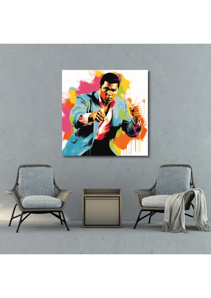 Muhammed Ali Duvar Tablosu - Muhammed Ali, Heyecan, Kanvas Tablo, Muhammed Ali, 30 x 30 cm
