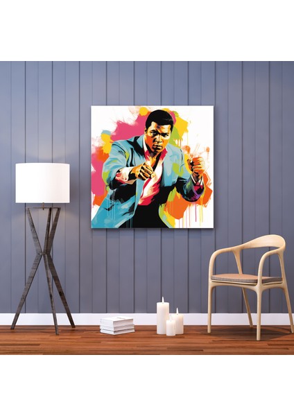 Muhammed Ali Duvar Tablosu - Muhammed Ali, Heyecan, Kanvas Tablo, Muhammed Ali, 30 x 30 cm