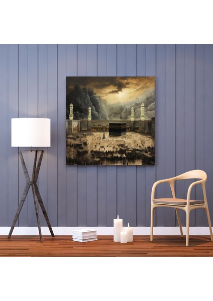 Kabe Panoramik Duvar Tablosu - Kabe, Görkemli Tablo, Duvar Sanatı, Ev Dekorasyonu, 30 x 30 cm