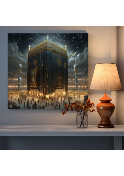 Büyüleyici Kabe Duvar Dekorasyonu - Kabe, Duvar Sanatı, Duvar Dekorasyonu, Ev Dekorasyonu, 70 x 70 cm